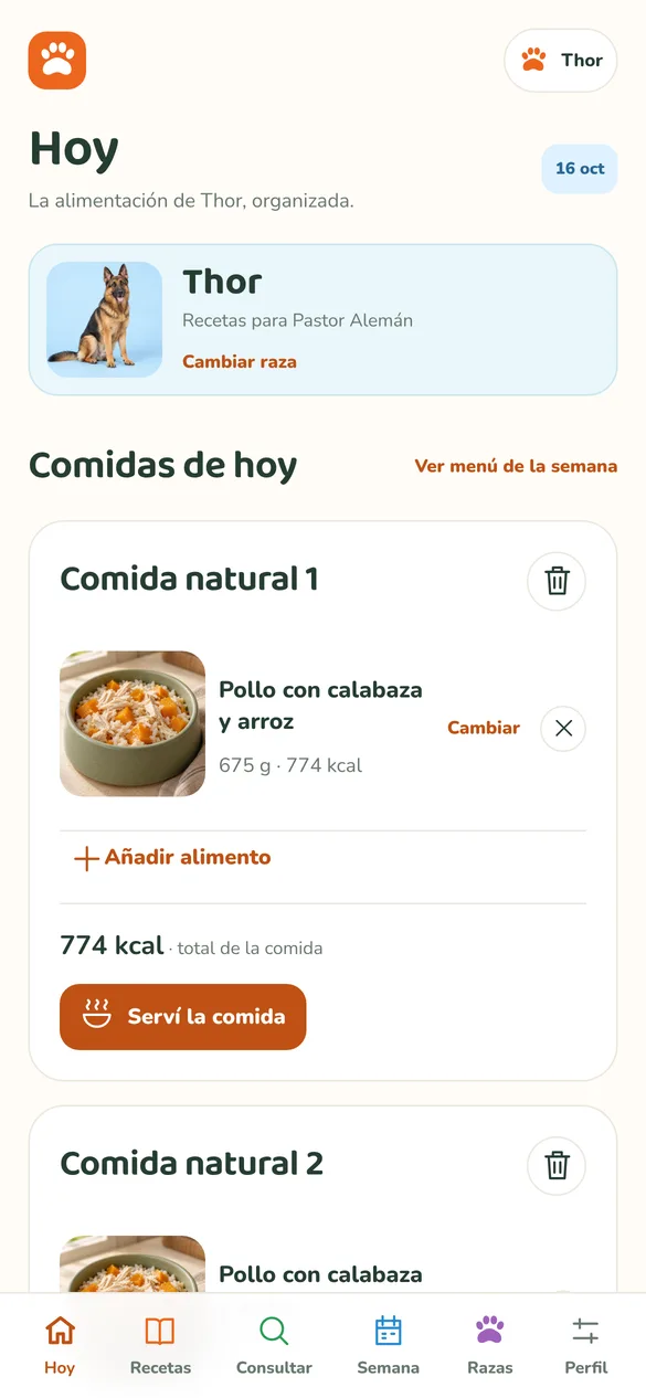 Pantalla de Dog Chef Studio